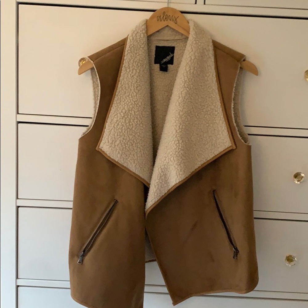 Collection B Suede and Sherpa Vest
